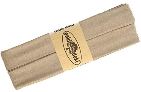 Schrägband Jersey 3m Breite 20mm Oaki Doki Tricot de Luxe Einfassband elastisch über 80 Farben, Farbe:leinen