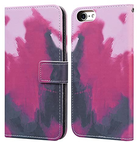 Flip phone case for Iphone 6 plus Iphone 6S PLUS PU Leather Wallet Card Slots Flip Case Watercolor Gradient Ramp Graffiti Art Printing with Stand Function Magnetic Protective Cover