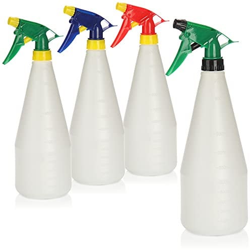com-four® 4x vaporisateur de fleurs - vaporisateur avec échelle - vaporisateur pour arroser les plantes - vaporisateur d'eau pour atomisation d'eau (4 pièces - coloré)