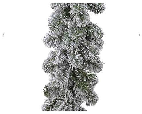 Decoris Tannengirlande künstlich 2.7m x ca. 20cm mit Schnee Weihnachtsgirlande grün