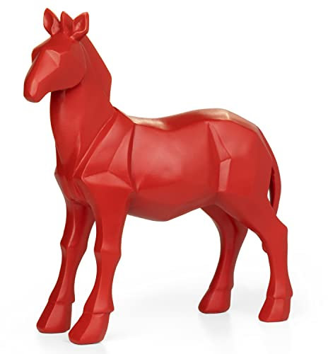 Moritz Polygonal Deko Pferd Ponny Fohlen Dekoration rot Geschenk Geometrische Figuren Modern Dekor Skulptur Statue Tier