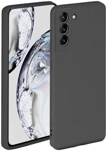 ONEFLOW Soft Case für Samsung Galaxy S21 Hülle aus Silikon mit Kameraschutz, Silikonhülle mit erhöhtem Schutz fürs Display, Backcover Schutzhülle, weiche Handyhülle, Anthrazit