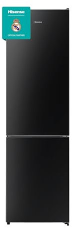 Hisense RB440N4GBD - Frigorífico Combi No Frost Puerta Cristal, Clase D, Capacidad 336 L con 200 cm Alto, Multi Air Flow, Congelamiento Rápido, Total No Frost, Silencioso 39dB, Color Negro