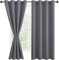 DWCN Vorhang Blickdicht mit Raffhalter Verdunkelungsgardinen mit Ösen 2 Stücke Thermogardine für Wohnzimmer Schlafzimmer Curtains Blackout Vorhang Wärmeisolierend, Grau,200x140cm(HxB)