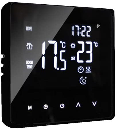 RANRAO Smart Thermostat WiFi, Smart LCD Electric Underfloor Heating Thermostat, Programmable Underfloor Heating Thermostats Controller Works With for ALEXA And for GOOGLE Assistant