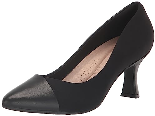 Clarks Women's Kataleyna Rose Pump, Black Leather, 5