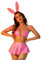 JasmyGirls Sexy Bunny Kostüme für Frauen Freche Cosplay Dessous Anime Leder Bikini Rave Maid Outfit Latex BH Mini Rock Set
