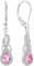 YL Unendlichkeit Knoten Tropfen Ohrringe 925 Sterling Silber Oktober Geburtsstein Turmaline Rosa Ohrringe für Damen