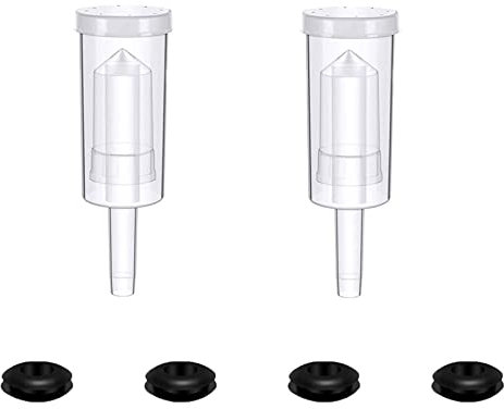 Kiuiom Transparent Gärung Airlock,Wein-Rückschlagventil,Gärröhrchen,Fermentation Röhrchen,Gärung Ventil,2PC Gärröhrchen Kunststoff Gärspund mit Stopfen für Die Weingärung Wein Bier Herstellung Gären