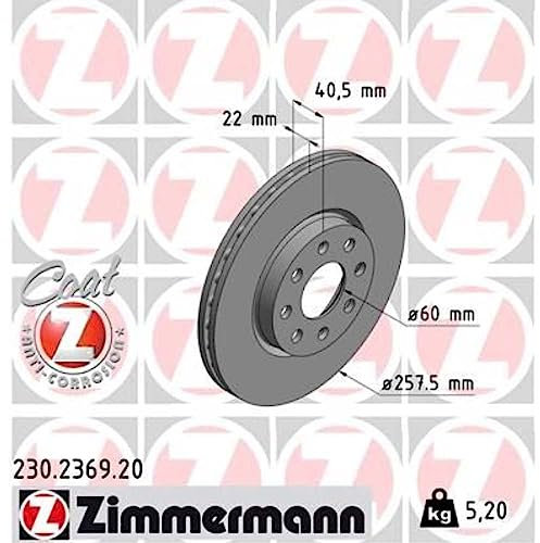 ZIMMERMANN Bremsen Set Bremsscheiben Scheibenbremsen Ø257 belüftet beschichtet vorne + Bremsbeläge Bremsklötze für Corsa D Adam