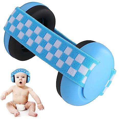 Baby Ear Protection Noise Cancelling Headphones, Comfortable Soundproof Infant EarMuffs with Adjustable Elastic Headband, Hearing Protection Headphones Noise Reduction Earmuffs for Babies Kids Sleep