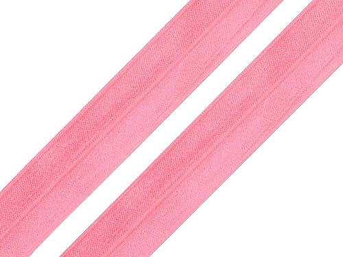 maDDma 1m Falzgummi 20mm Faltgummi elastisches Einfassband Schrägband Saumband Farbwahl, Farbe:hellpink