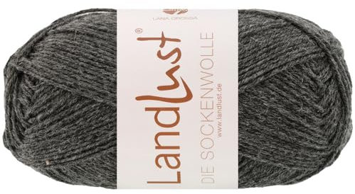 LANA GROSSA Landlust die Sockenwolle 50g | Klassisches Sockengarn in edlen Melangefarben aus 80% Schurwolle (Merino) & 20% Polyamid | 50g waschmaschinenfest zum Stricken & Häkeln | 210m Garn FB1606