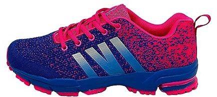 Ablovo® Herren Damen Sportschuhe Turnschuhe Laufschuhe Sneaker Hallenschuhe (Königsblau-Fuchsia, EU Schuhgrößensystem, Erwachsene, Herren, Numerisch, M, 40)
