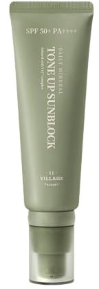[VILLAGE 11 FACTORY] DAILY MINERAL TONE UP SUNBLOCK (50ml) Koreanische Hautpflege – Mineralische Sonnencreme – Hellt den Teint auf und mattiert – spendet Feuchtigkeit – Anti-Aging