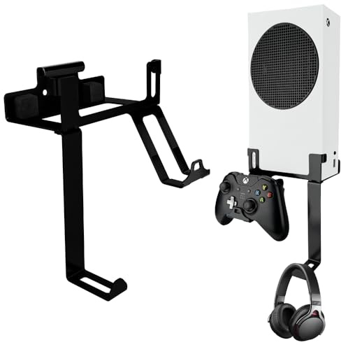 Chanvoo Xbox Series S Wall Mount, Steel, Black, Space Saving with Hollow Out Design, Compatible with Xbox Series S, Monitor Mount, Computer-monitor Stands