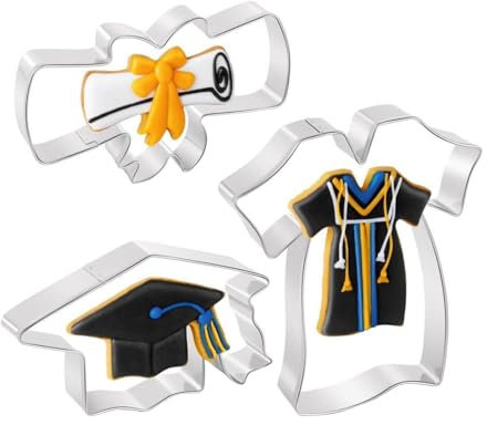 FmtwPhn Graduation , Graduation 2024 | 3 Pieces Stainless Steel Cap, Diploma, Graduation Dress Shapes - Dough and for High School College Parties