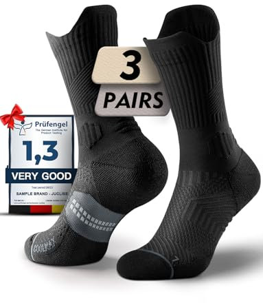 Juclise Kompressionssocken aus Bambus-Viskose zum Laufen, feuchtigkeitsableitend, Anti-Blasen-Socken z