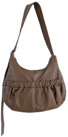 BABYVIVA 2023 NEW Crossbody Bag Soft Pleated Solid Color Bag PU Leather Shoulder Bag for Girl Women Versatile Fashion Trendy Bag