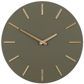 MICA Decorations Brixen Wanduhr – Ø 36 cm – Dunkelgrün
