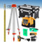DPLXFPP Rotary Laser Level Red Beam Self-Leveling Vertical Horizontal Cross Line Automatic Laser Level, 500m Range Measuring Equipment for Outdoor Construction Industry - Complete Tools Set,RedBeam