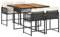 vidaXL Garten Essgruppe 5-TLG., Gartenmöbel Set Tisch mit 4 Stühle, Gartengarnitur mit Kissen, Sitzgruppe Essgarnitur Terrasse, Schwarz Poly Rattan