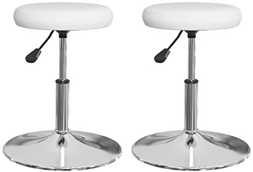 HETFTJN Kleiner Sessel Armlehnstuhl Esszimmer Schminktisch Stuhl Sitzbank Esszimmer - Esszimmerstühle 2 STK. Weiß Kunstleder für Büro Esszimmer Speisesaal Konferenzraum