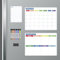 Magnettafel Kühlschrank, Whiteboard Magnetisch Wochenplaner+Monatsplaner+Tagesplaner Abwischbar, Familienplaner mit 1 Radierer und 6 Markern für To Do Liste Einkaufsliste Essensplaner