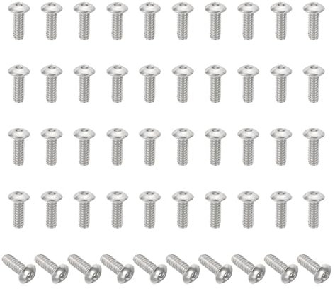 PATIKIL #6-32x3/8 Vis à tête cylindrique à six pans creux, 50 pièces en acier inoxydable 304 18-8 Boulons de vis à tête cylindrique à six pans creux Allen Filetage complet UNC
