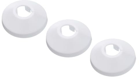 PATIKIL Cache Tuyau Radiateur, 3pcs Manchons de Tuyaux d'Eau en Plastique PP pour 0,63/16mm, Décoration Écussons Coffrage Rosace Tuyau Chauffage Plomberie Chaudière Poêle Mural, Blanc