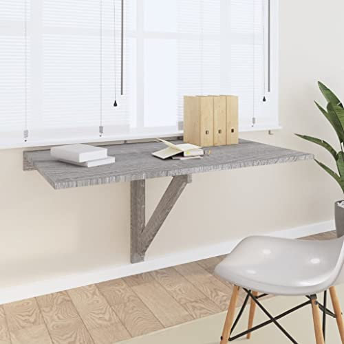 LLEZKBR Furniture Select Klapptisch Wandtisch Grau Sonoma 100x60x56cm Holzwerkstoff