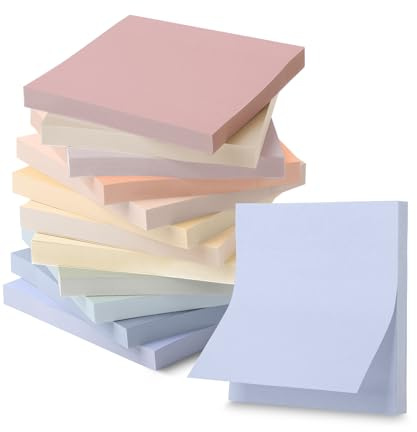Mr. Pen- Sticky Notes, 3x3, 12 Pads, 600 Sheets, Soft Vintage Colors