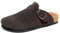 FITORY Herren-Clogs aus Wildleder Bequeme mit Fußgewölbeunterstützung geschlossen Hausschuhe mit Korkfuß Pantoletten Leder,Mokka,Größe 47
