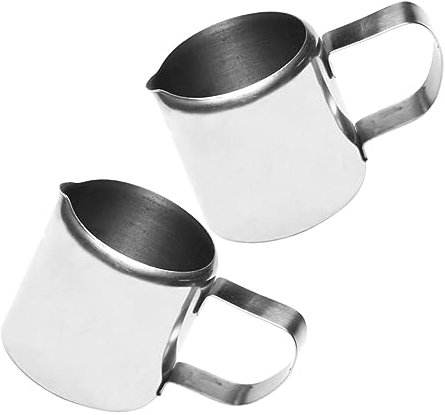 MAGICLULU 1 Satz Mini-milchkännchen Getränke Karaffe Schäumend Espressokannen Klein Krug Krüge Espresso Kaffee Multifunktional Espressotassen Kaffeetassen Silver Rostfreier Stahl 2 Stück