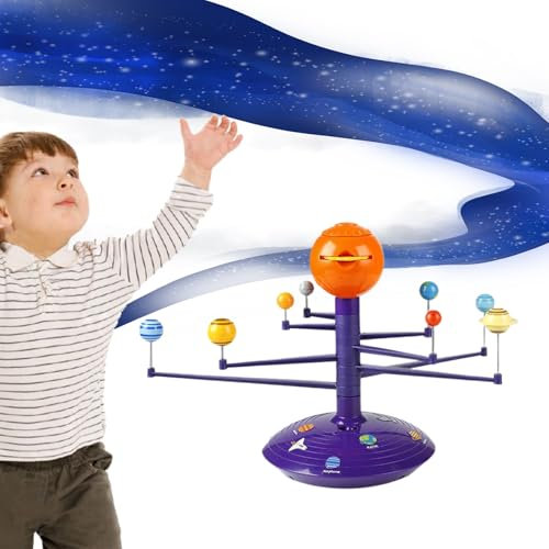 Ssguopte Solar System Model, HD Solar System Projector with 8 Planets Astronomical Science Educational Tool Kit Planetarium Space Toys for Kids Over 3 Years Old Boys Girls