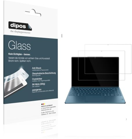 dipos 2x Schutzfolie 9H klar für Lenovo Yoga 9 2-in-1 14ILL10 14 Zoll | Bricht und splittert nicht, kein Echtglas, Anti-Shock, passt perfekt, kratzfest, blasenfrei, hüllenfreundlich, selbstklebend