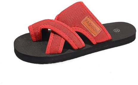 Stivali corti da donna tacco marrone sandali estivi con zeppa da donna scarpe casual a punta aperta tinta unita traspirante e suola morbida stivale grande, rosso, 38 EU