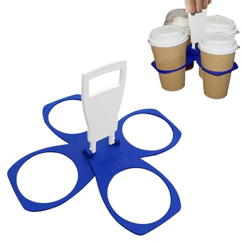 WQNNQW Faltbarer Becherhalter,Getränketräger Für Kaffee, Softdrinks, Bierbecher,Wiederverwendbar Stabil,Für Kaffee,Bierbecher,Softdrinks,Festival,Sport Fans (Blau)