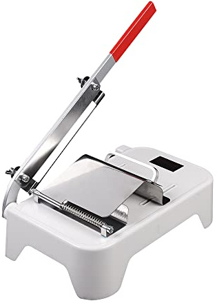 Elksften Manual Frozen Meat Slicer, Stainless Steel Meat Roll Cutter, Multifunctional Food Slicing Machine, Adjustable 0.25-25mm, Commercial Food Slicer Machine for Frozen Meat, Ham, Beef & Lamb Rolls