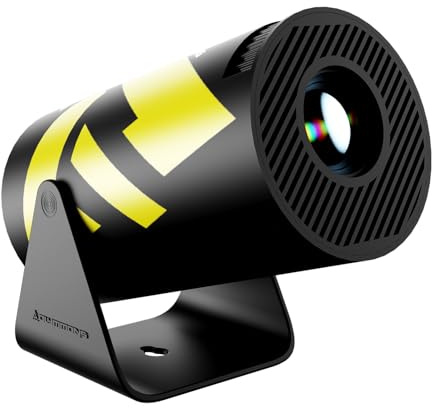 HY300 Pro Portable Mini Projector with WiFi 6 and Bluetooth 5.0 Smart Projector 1080P Support Video Projector 4K Decode with Built-in Android 11.0 (Yellow)