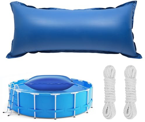 Kuabiz Poolkissen Rechteckige 4M Luftkissen Winter, Poolpolster für Winterfeste Poolabdeckung&Pool Abdeckplane, Winterkissen Schutz Überwinterung mit Doppelnaht Sicherheitsventil&10m Seil