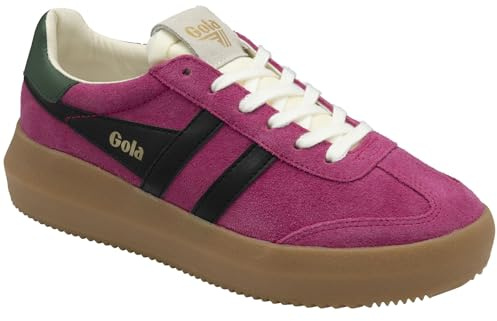 Gola Women's Athena Sneaker, Fuschia/Black/Evergreen/Gum, 4.5 UK
