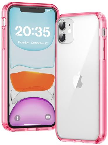 Voyahülle Clear Case for iPhone 11, Ultra Thin, Shockproof TPU Cover, Anti-Yellowing, Crystal Clear, Phone Case for Apple iPhone 11 - Magenta