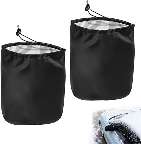 2 Stück Schwarz Autospiegel-Schneedecke Wasserdichte Frostschutz-Abdeckung,universell passend für Auto-Außenspiegel im Winter-Eiswetter