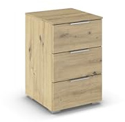 Rauch Möbel Alabama, Nachttisch, Farbe Eiche Artisan, Maße 40x61x42 cm | Nachtkommode, 3 Schubladen, Soft-Close-Funktion, passend für Serie Alabama, für Schlafzimmer, Kinderzimmer, Gästezimmer