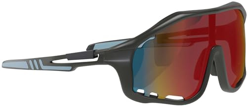 BEZLIT Sport Sonnenbrille Herren Damen Shield Brille Polycarbonat mit Belüftungsschlitzen UV Protect Outdoor Fahrradbrille Freizeitbrille (Black)