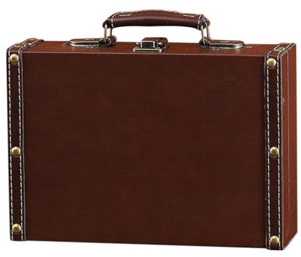 Generisch Vintage Koffer Dekorativer Tragbarer Koffer Mit Griff Und | Vielseitige dekorative Ausstellungsbox für Schmuck, Accessoires, Foto-Requisiten, Damen Herren, Reise, Party, Sommer