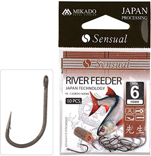 Mikado 10 River Feeder Angelhaken Feederhaken Methodfeeder mit Öse Gr. 8-16 (8)