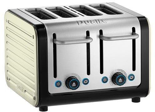 Dualit Architect 4 Slot Black Body with Canvas White Panel Toaster