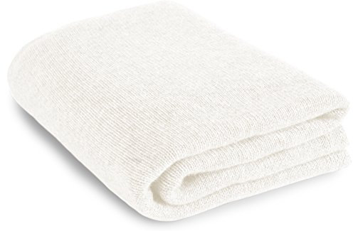 Love Cashmere Luxus 100% Kaschmir Reisedecke - 'Weiß' - Handgefertigt in Schottland - UVP €400